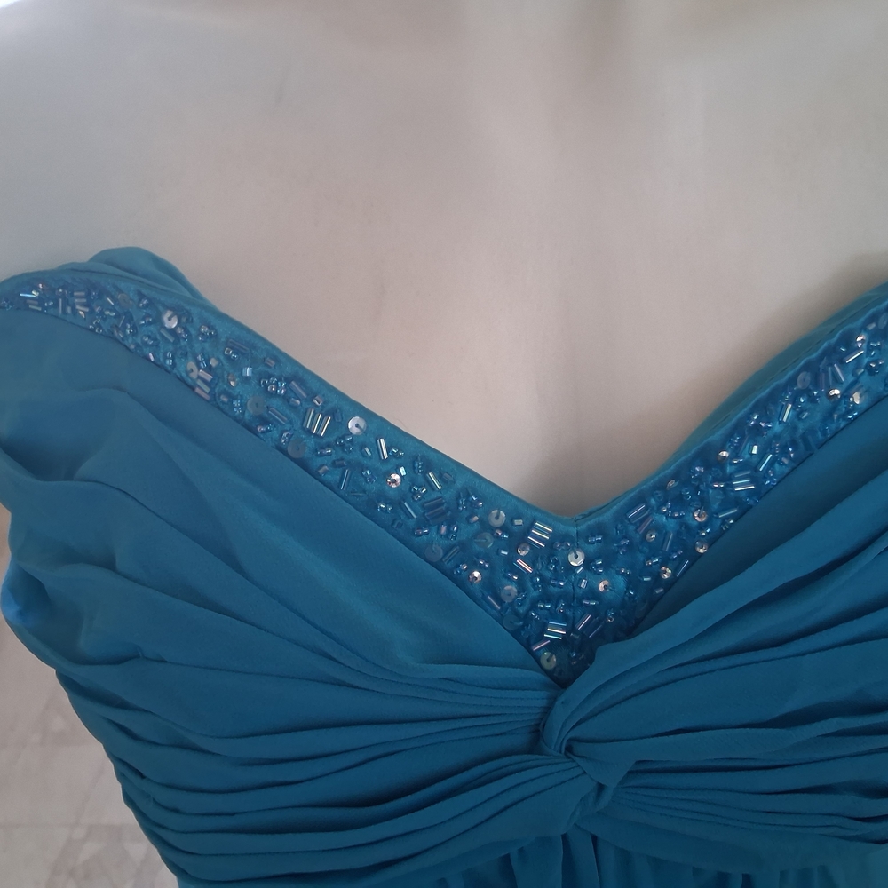 David's Bridal Blue Embellished Dress David Bridal